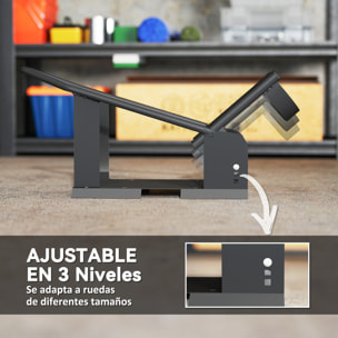 Caballete de Moto Carga 816,5 kg Soporte para Rueda Delantera de Motocicleta Robusta con Altura Ajustable en 3 Niveles para Ruedas Ø38,1-53,34 cm Negro