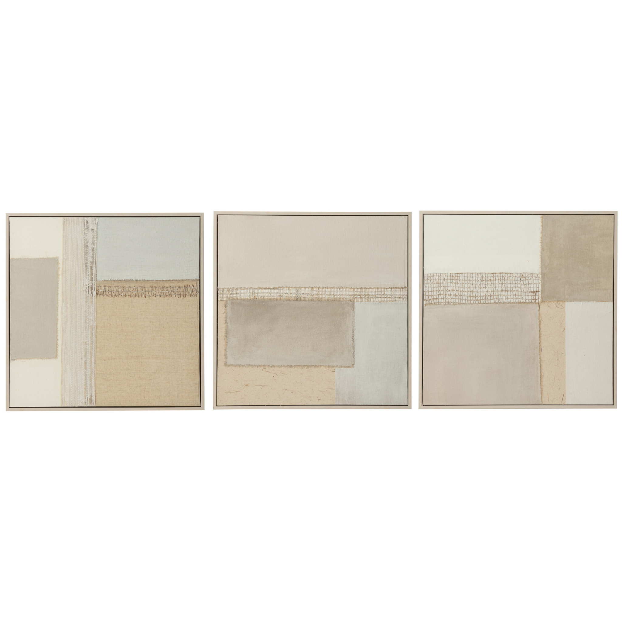 J-Line Toile Tod Canvas/Bois De Pin Mix Assortiment De 3