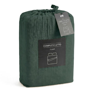 COMPLETO LETTO WATER WASHED, 100% Microfibra, No Stiro - OTTANIO