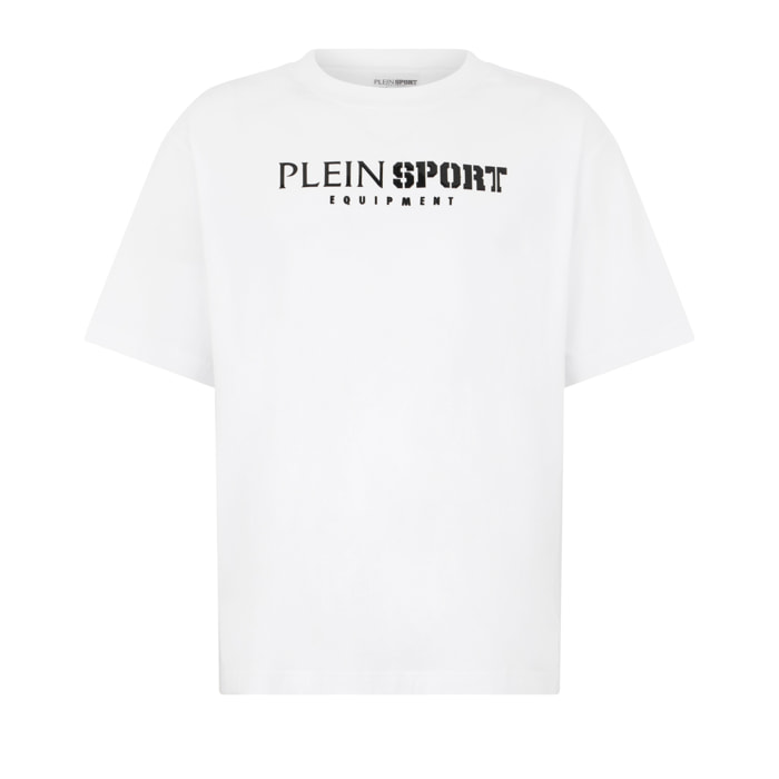 PLEIN SPORT Round Neck T-Shirt Reflective Scratch