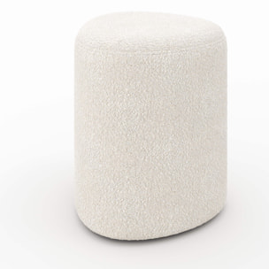 Pouf en tissu bouclé beige - Emmy