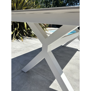 ABELLA - Table de jardin 8 places - Blanc