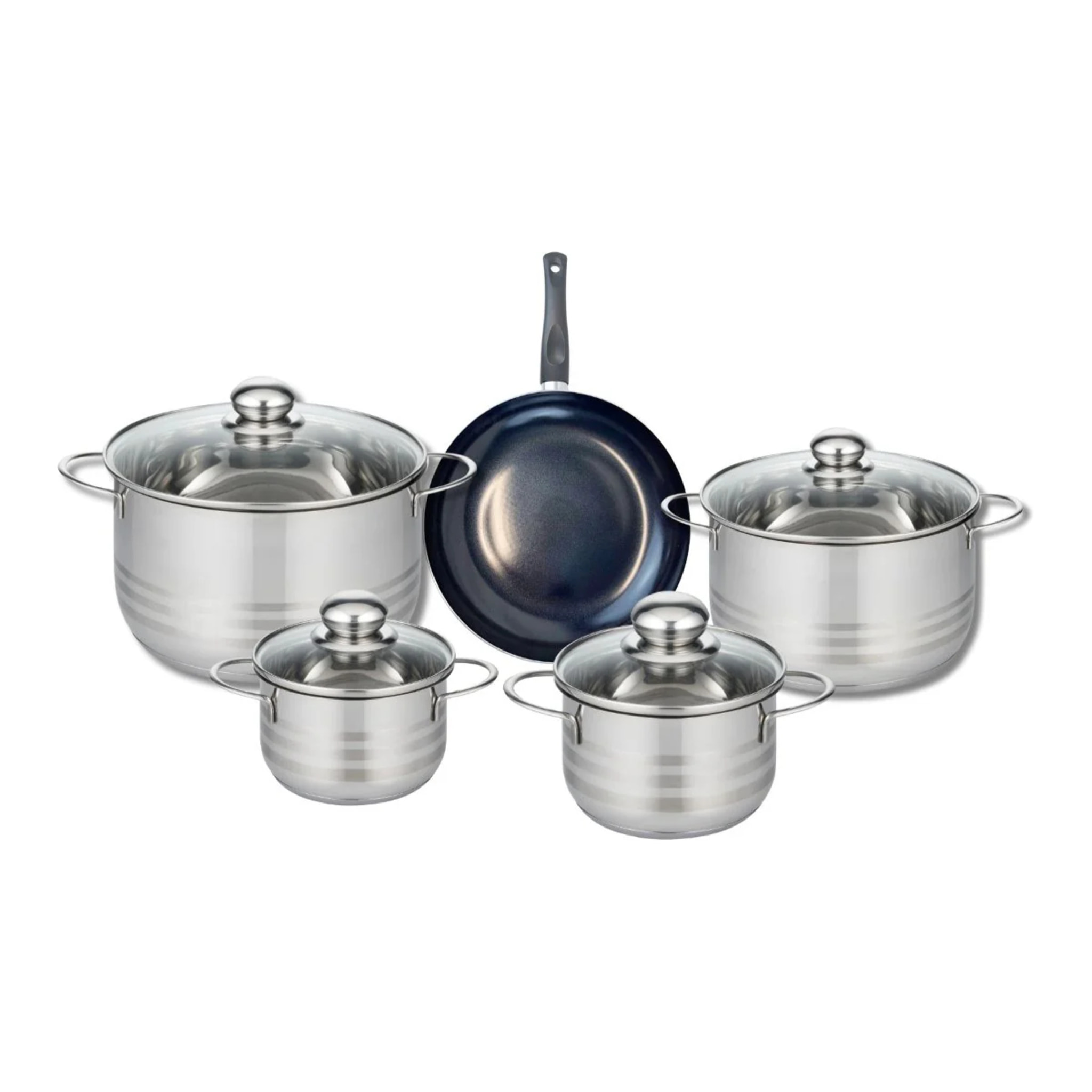 Ensemble de 1 Poêle de cuisson 20 cm et 4 faitouts 14, 16, 20 et 24 cm Elo Prima Brillant