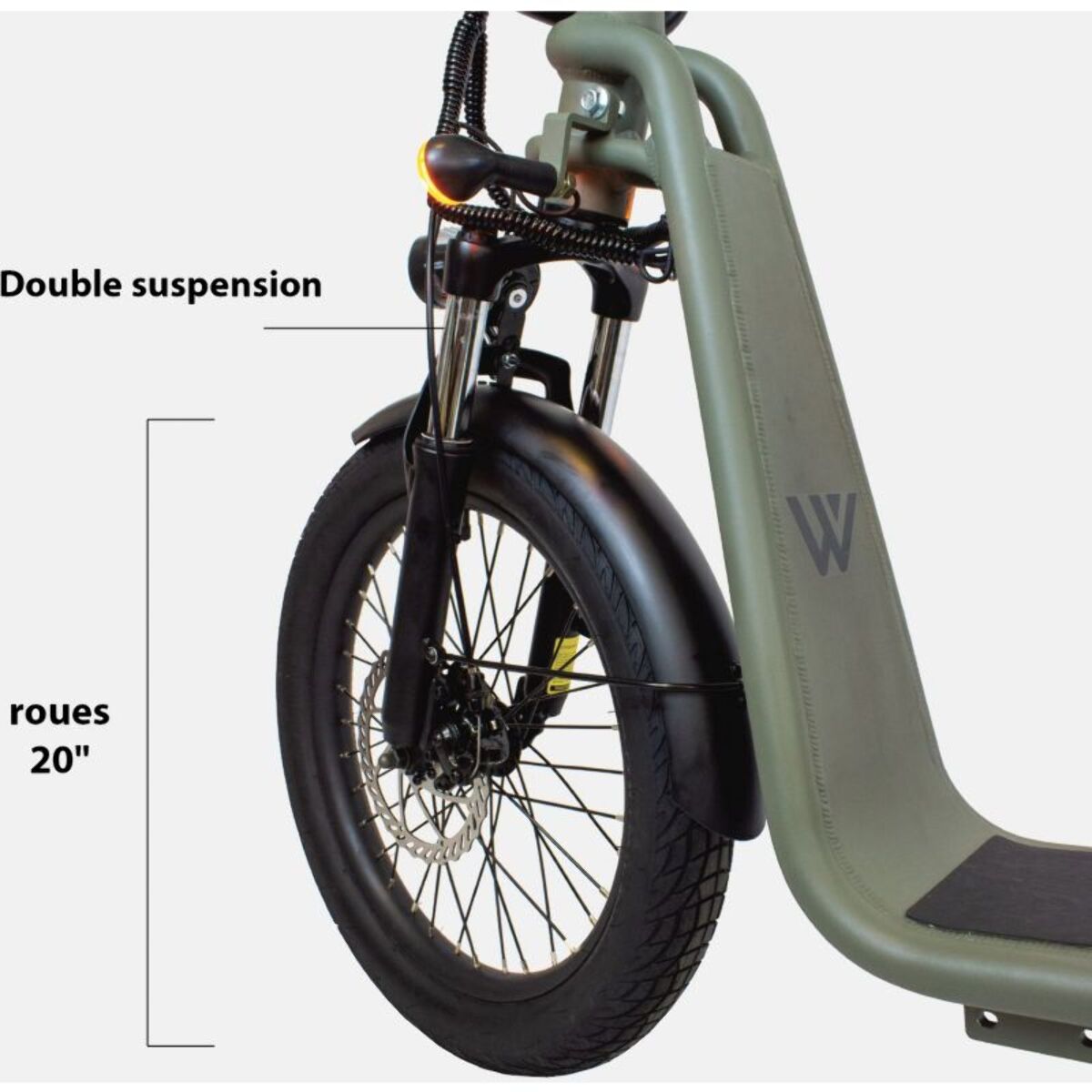 Draisienne électrique WISPEED WIMOB 2 Kaki - Homologué