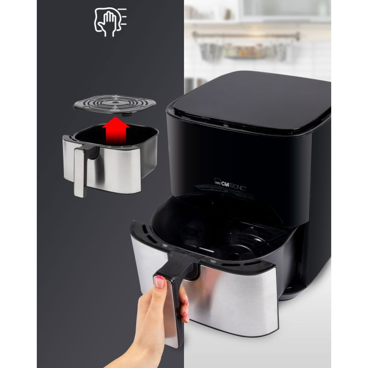 Friteuse sans huile à air chaud 5L noir Clatronic FR3782H-Noir