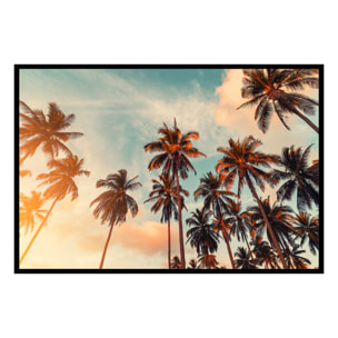 Affiche encadrée palmiers tropicaux Affiche + cadre en métal - Noir