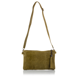 Deanna Bolso de mano Mujer.Piel auténtica Gamuza Grabado Serpiente