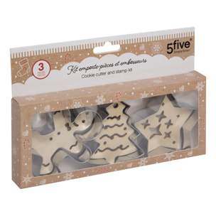 Emporte-pièces avec embrosseurs Noël 6 pièces