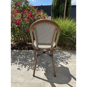 BISTRO - Fauteuil de jardin empilable en aluminium - bleu