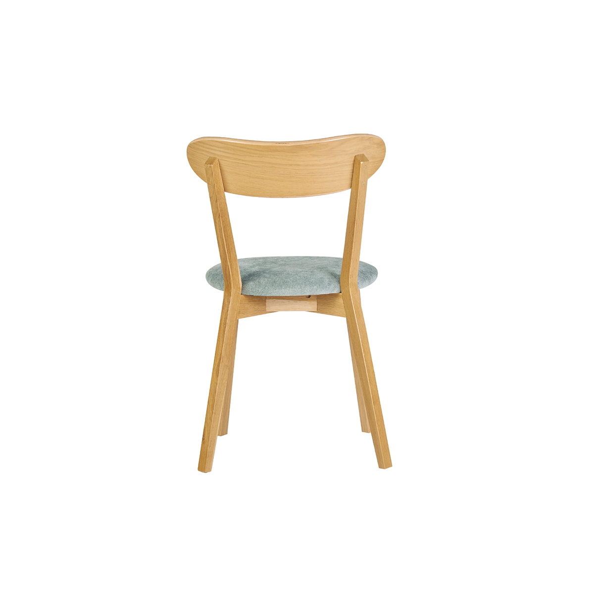 Chaises vintage en bois clair chêne et tissu effet velours vert céladon (lot de 2) DOVE