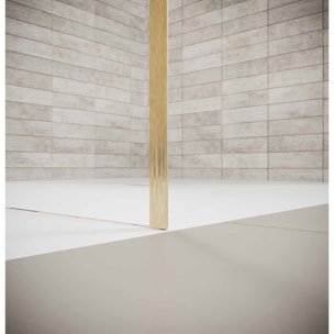 Retour pour Porte de Douche 80x195cm Verre Trempe 8mm Anticalcaire - Alu Or Brosse - GOLD ELEMENTARY