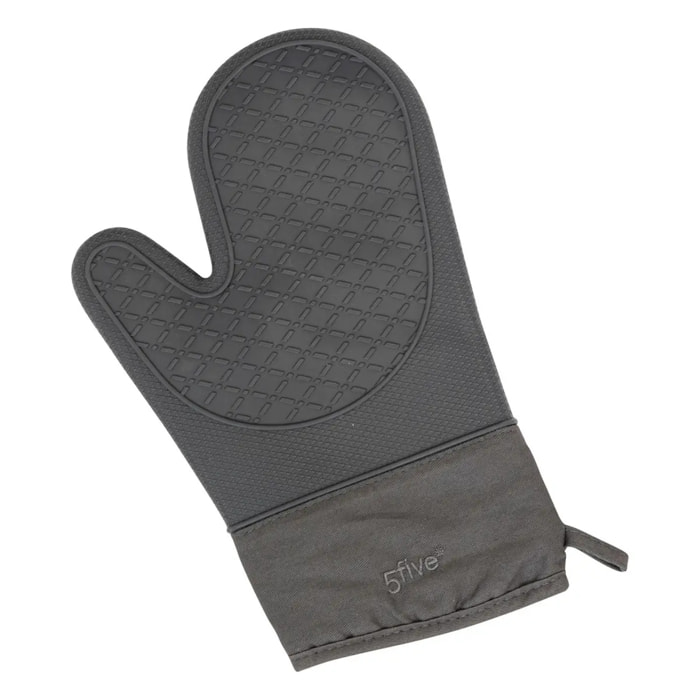 Gant de cuisine silicone et coton gris