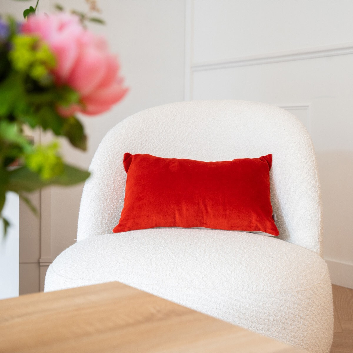 Fauteuil en tissu bouclette - COLETTE