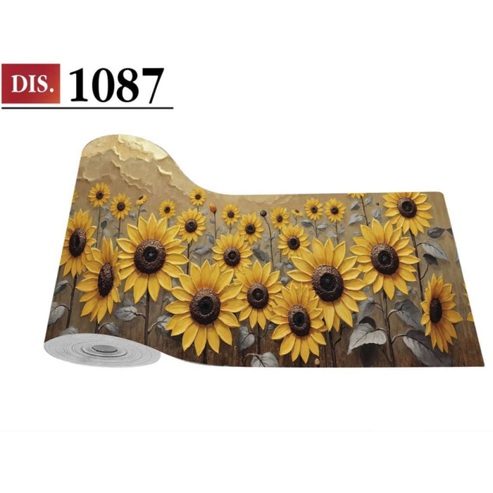 CASSESE HOME Passatoia/Tappeto Bordato in Poliestere con Retro Antiscivolo in PVC Made in Italy_Dec.1087