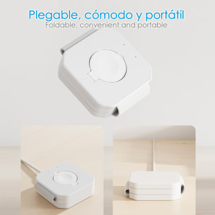 DAM Cargador inalámbrico 3 en 1 J-M20, Magsafe. Para smarphone 15W, Qi auriculares de 5W y Apple Watch. Plegable. 25,5x7,1x0,9 Cm. Color: Blanco