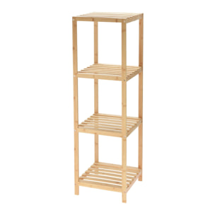 Well home estantería de almacenamiento en bambú con 4 nivles h.110cm