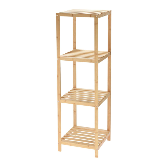 Well home estantería de almacenamiento en bambú con 4 nivles h.110cm