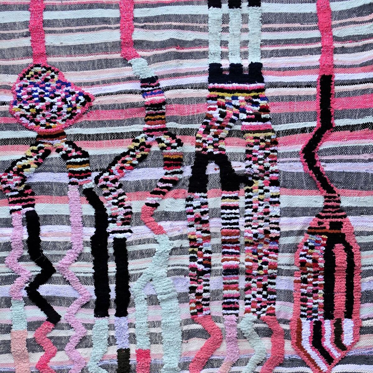 Authentique tapis berbère fait à la main en laine motif ethnic TOGO