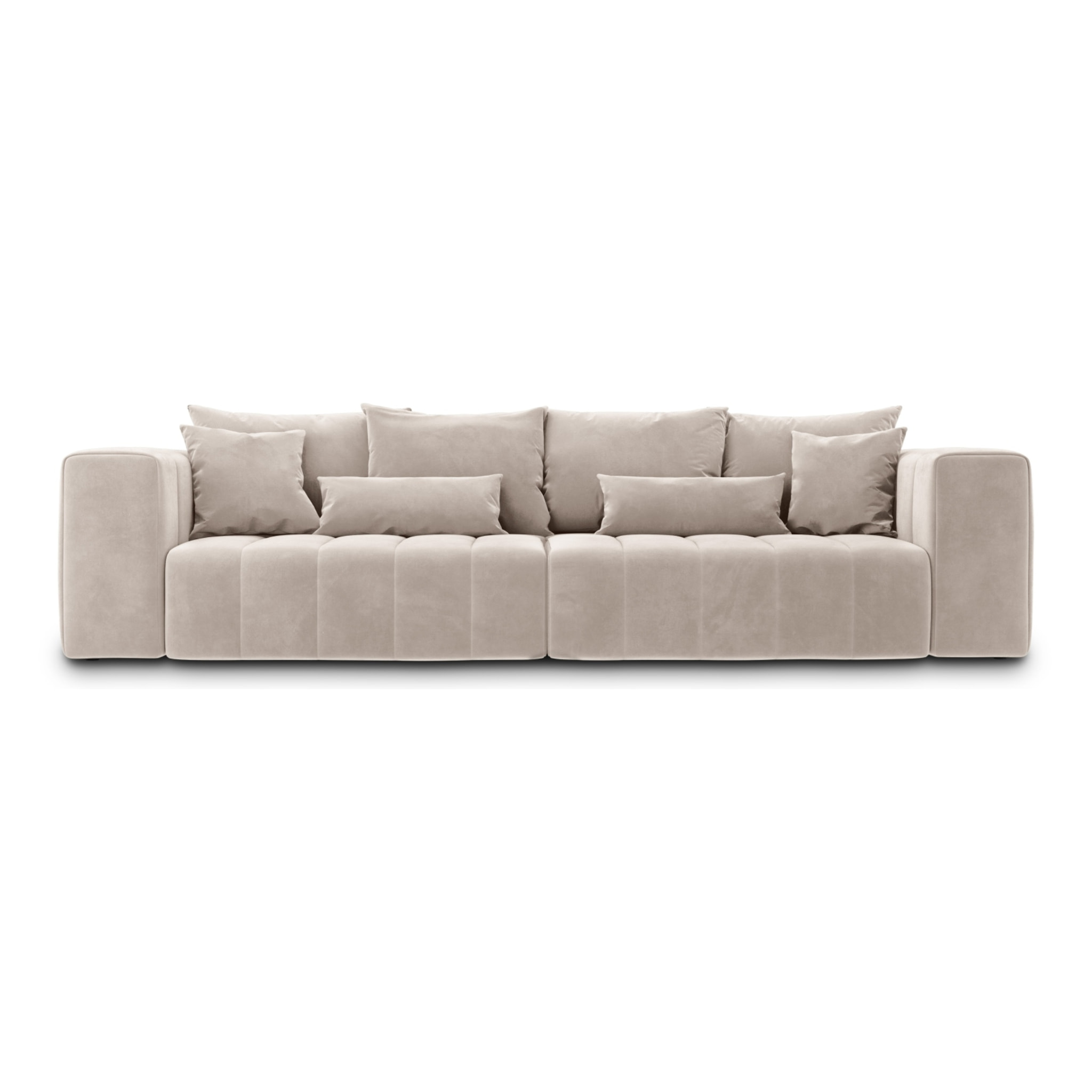 Canapé modulable "Marcel" 5 places en velours beige