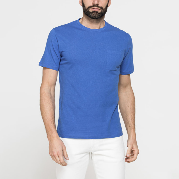 T-SHIRT MANICA CORTA IN COTONE MISTO LINO
