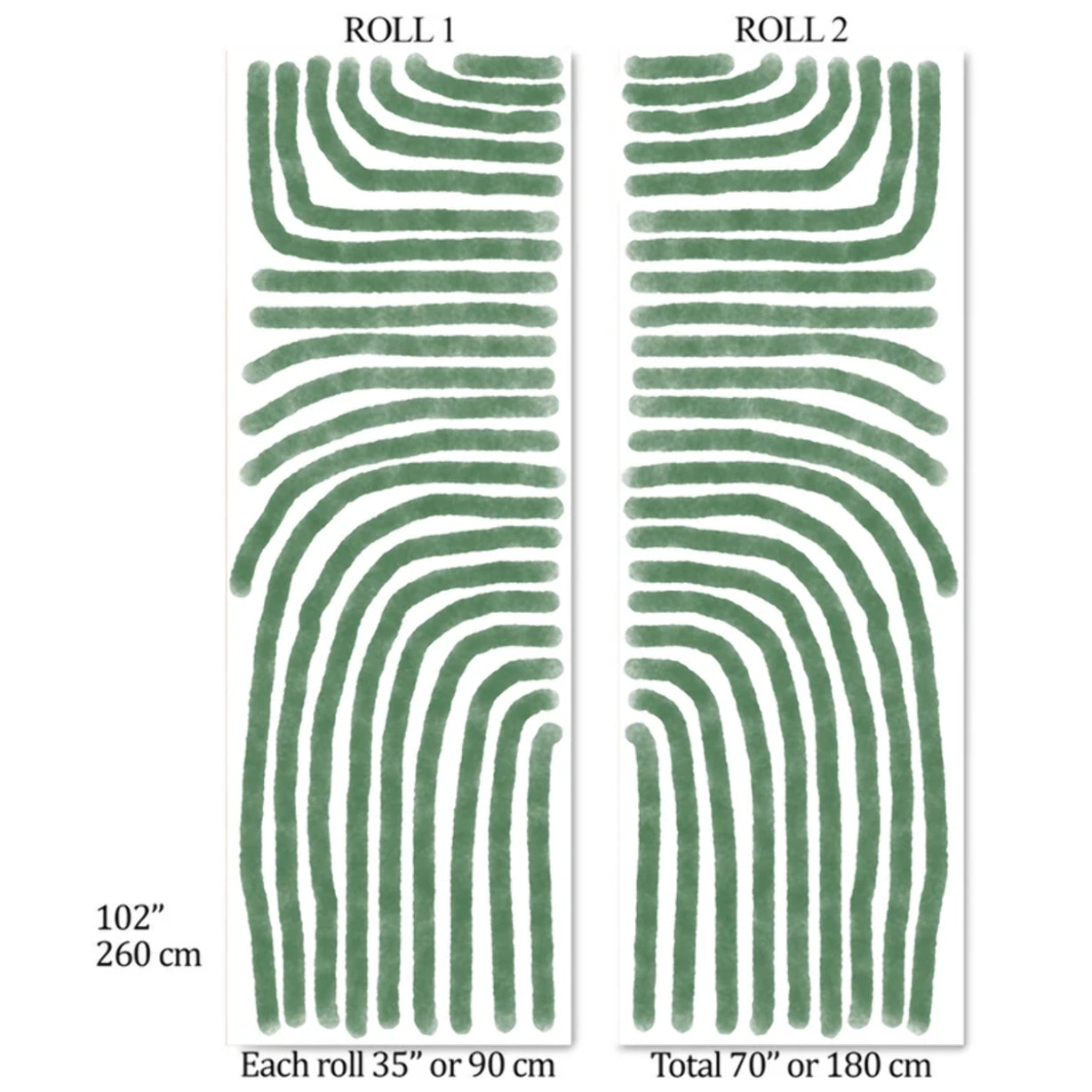 Carta da Parati Boho Astratta Verde e Bianca