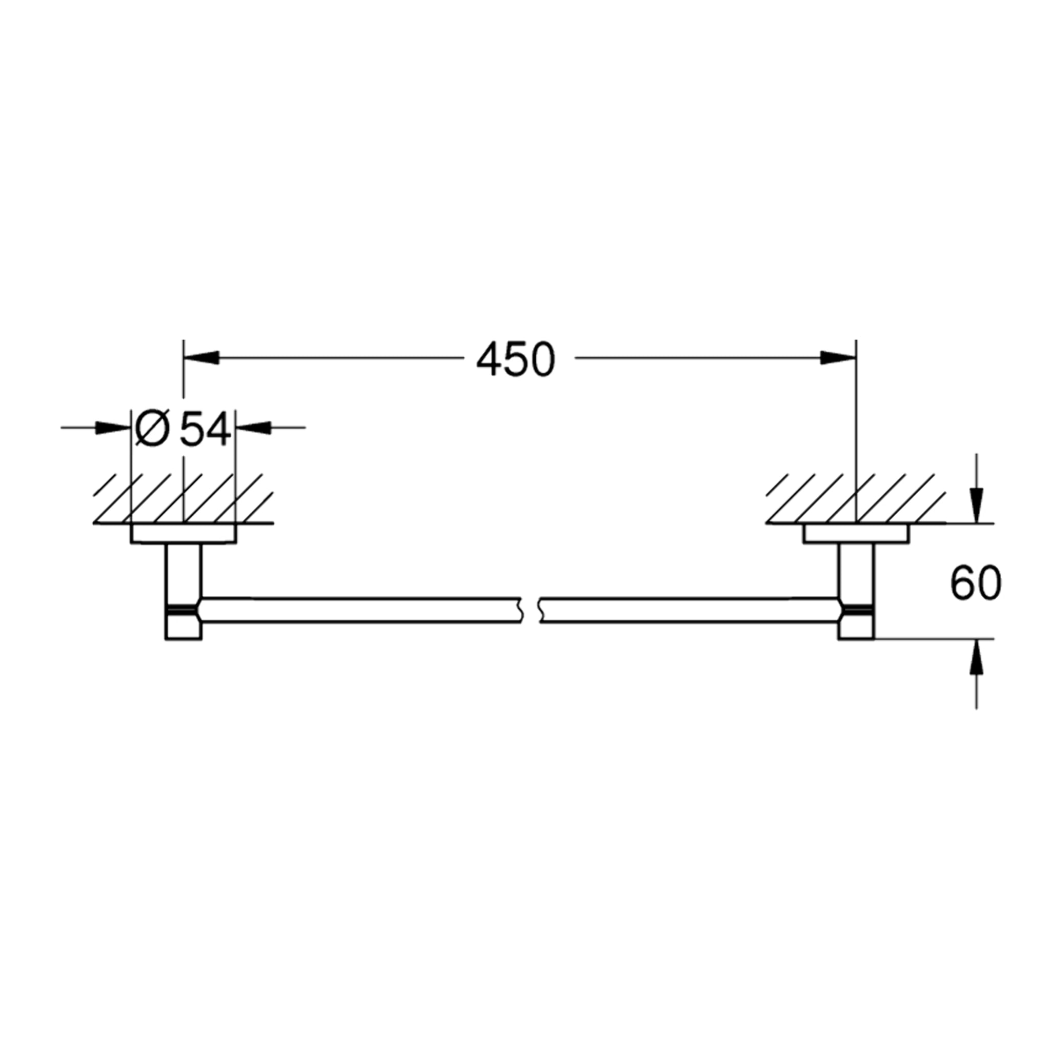 GROHE Barre porte-serviettes 50cm finition Supersteel