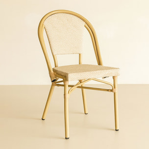 Lot de 2 chaises d'extérieur beige avec structure aluminium AMALFI