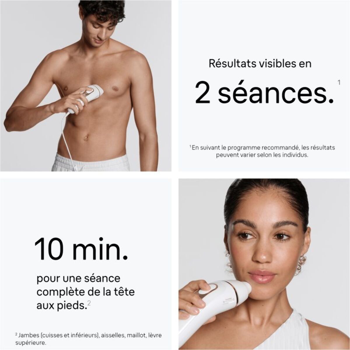 Epilateur lumière pulsée BRAUN IPL PL5431 4 têtes, 1 rasoir Gillette Venus, pochette