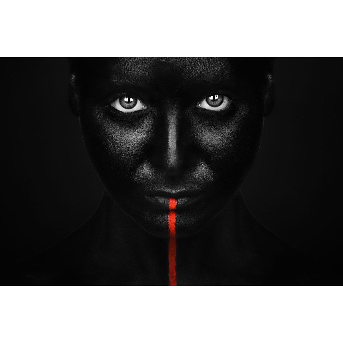 Tableau d'art portrait rouge Tableau plexiglas