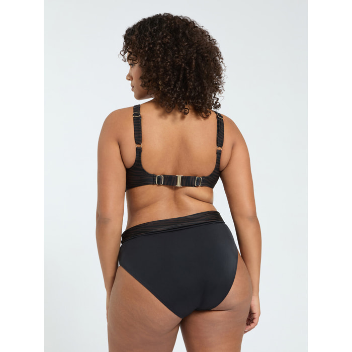Fiorella Rubino - Bikini zebrato con allacciatura frontale - Marrone