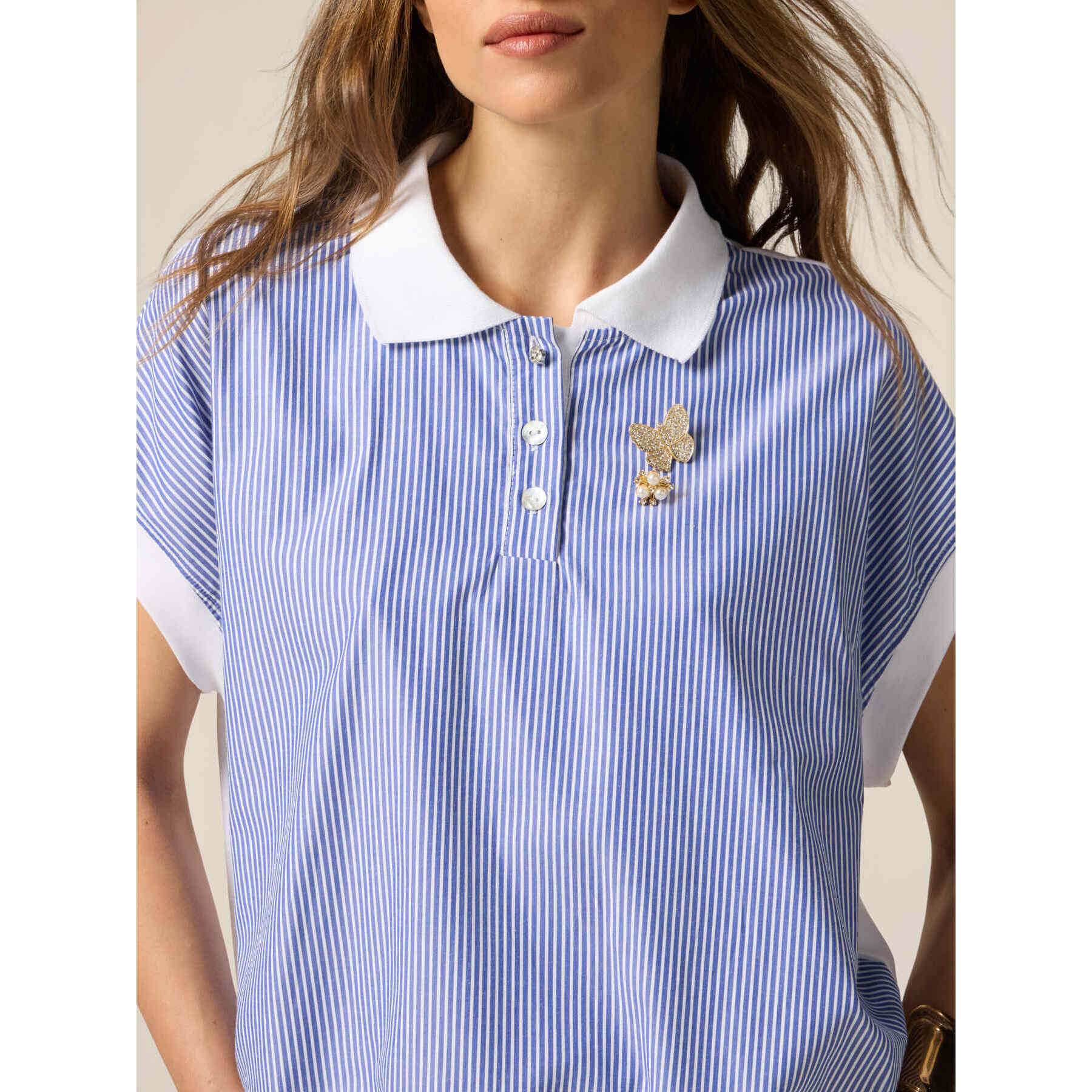 Oltre - Camiseta polo con broche - Light - blue