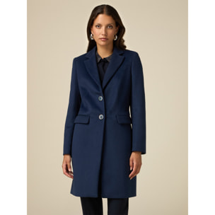 Oltre - Single-breasted coat with pockets - Azul