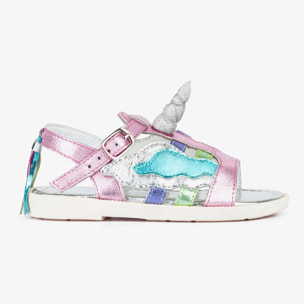 Sandalias de Niña Unicornio Piel