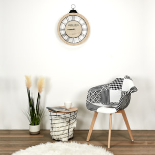 Fauteuil Scandinave Patchwork Noir Blanc - Lot De 2