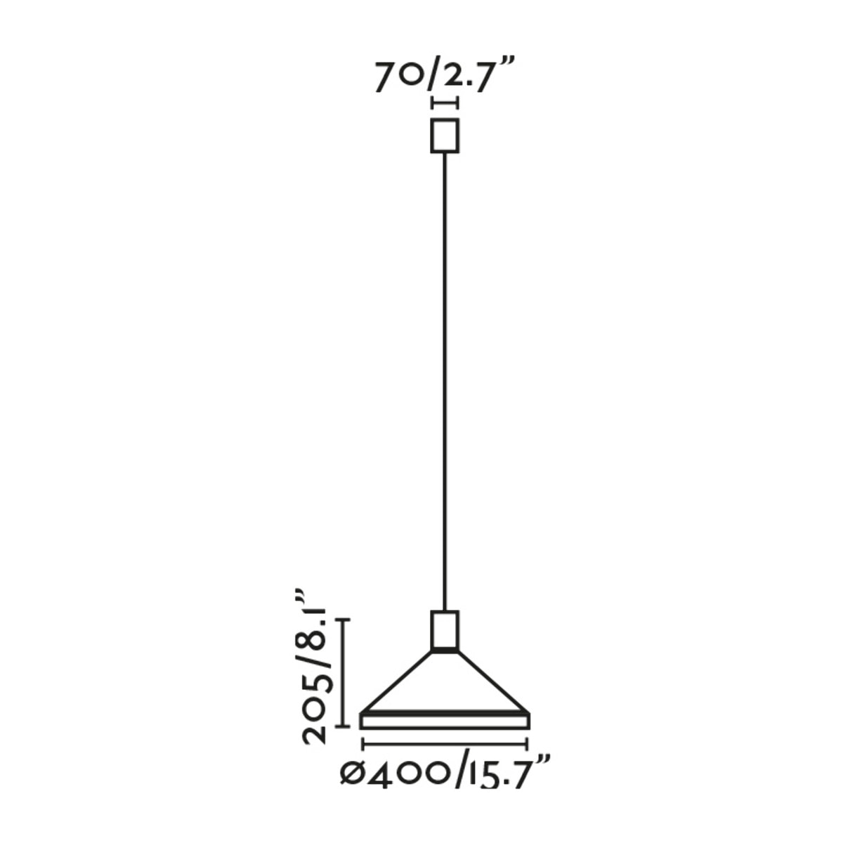 KOMBO 400 Lampada sospensione grigio 1L