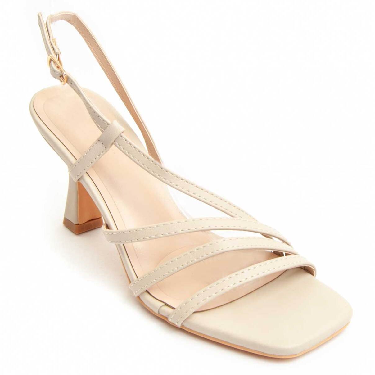 Sandalia de tacón - Beige - Altura: 8 cm