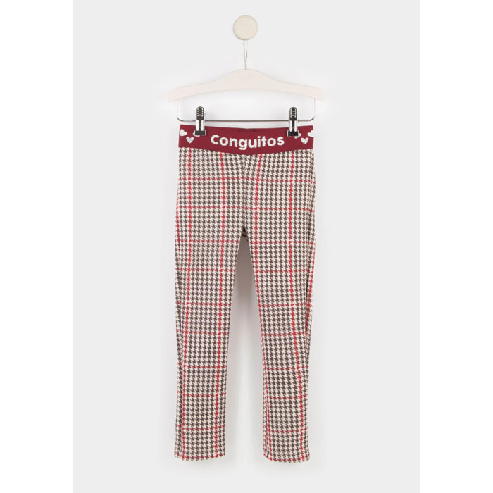 Leggings in neoprene pied de poule per ragazze