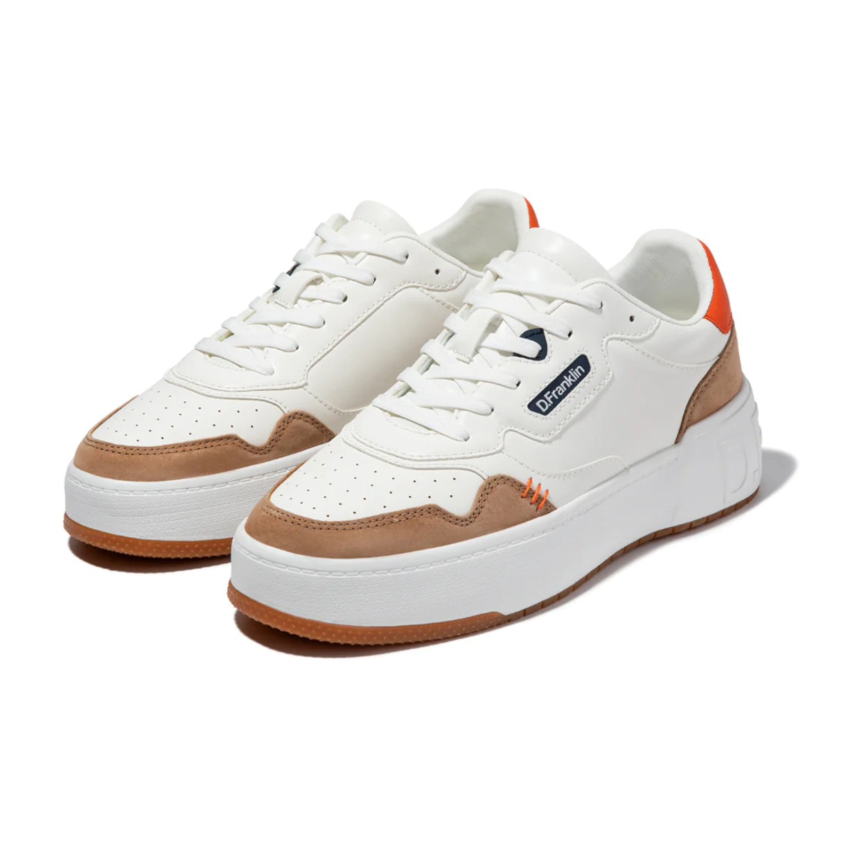 Zapatillas Hombre Casual Court Basic Stich Naranja D.Franklin