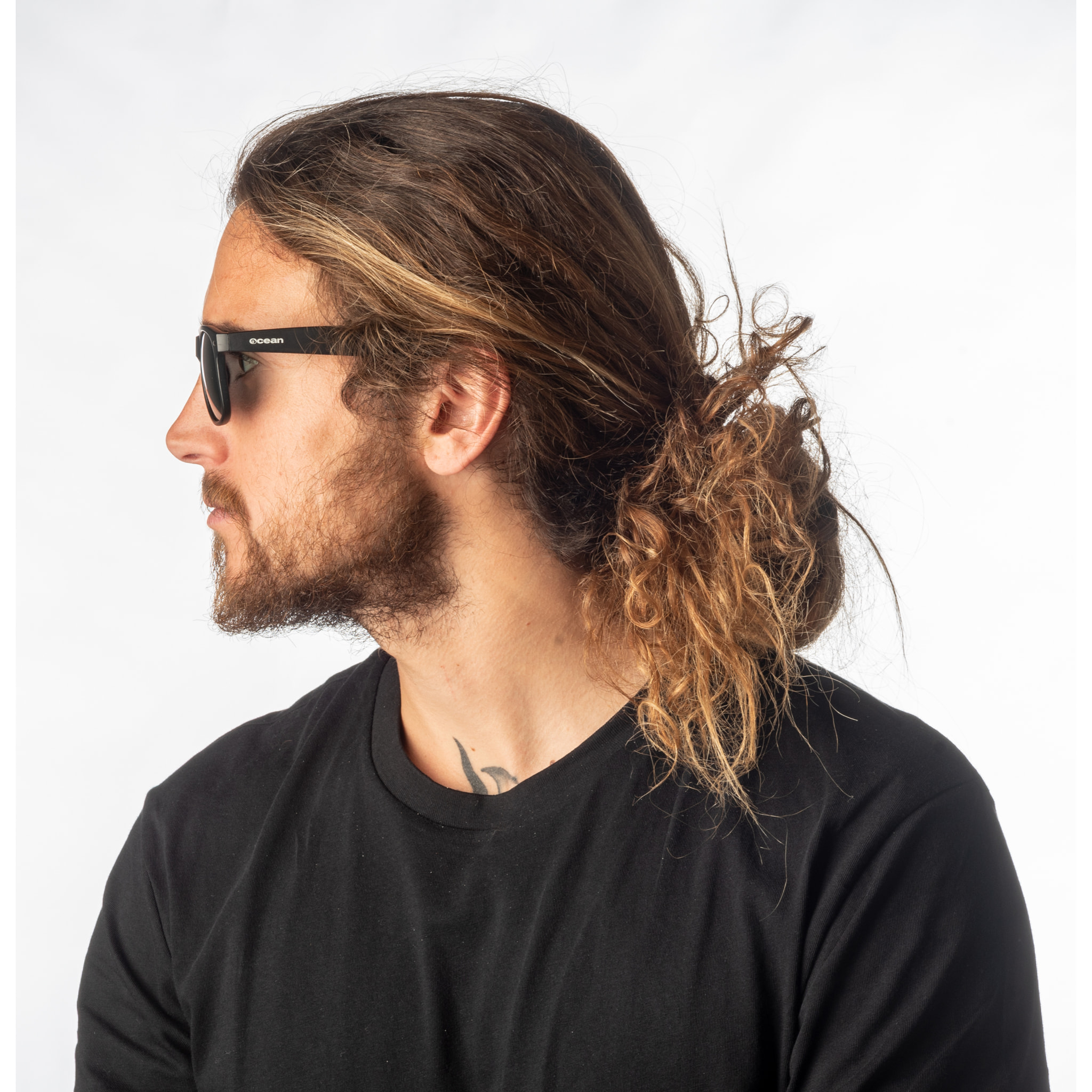 Gafas de sol OCEAN BEACH WAYFARER - Negro mate con iridio naranja