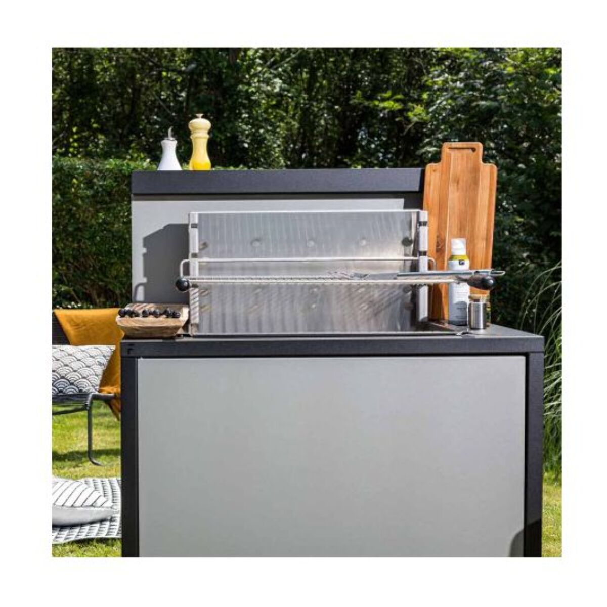 Barbecue charbon FORGE ADOUR 961.66 inox encastrable 57 cm