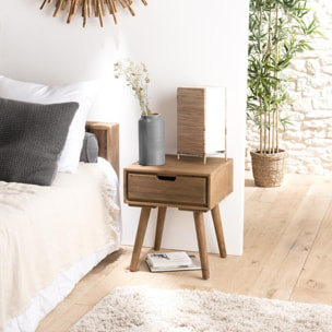 ANDY - Chevet scandi bois marron 1 tiroir Sapin