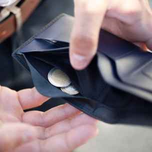 Cartera Hombre Piel Jaslen Lyon Negro-Azul