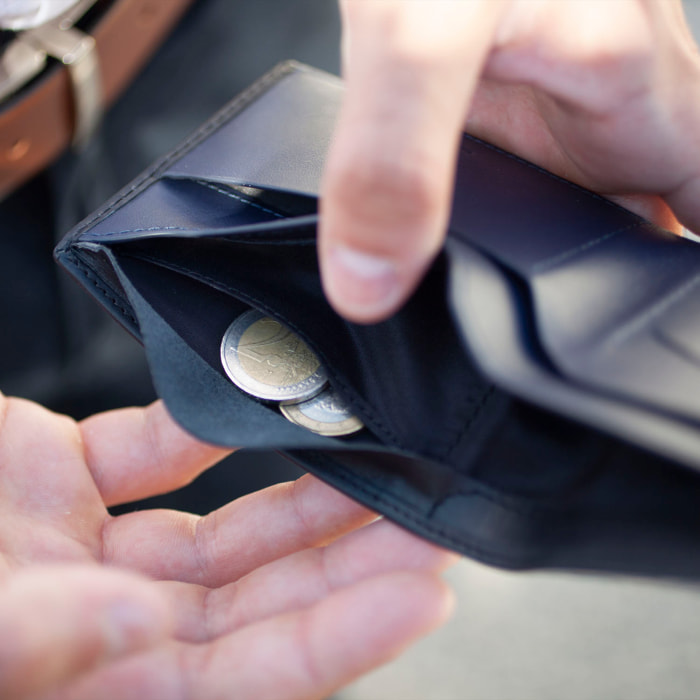 Cartera Hombre Piel Jaslen Lyon Negro-Azul