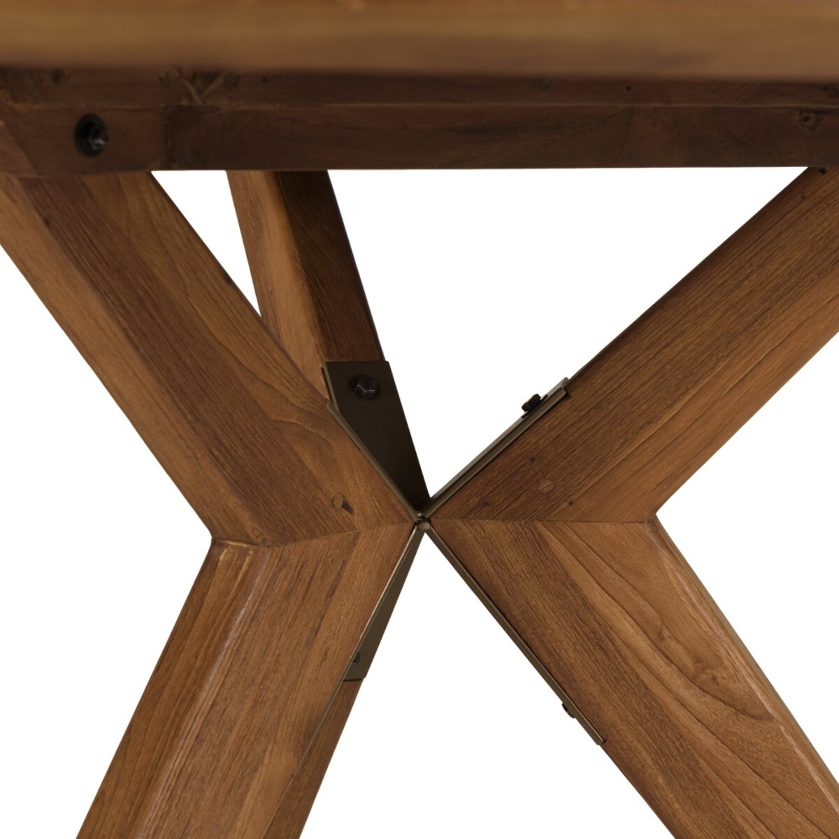 SIXTINE - Table à manger ronde en bois de teck recyclé D130cm