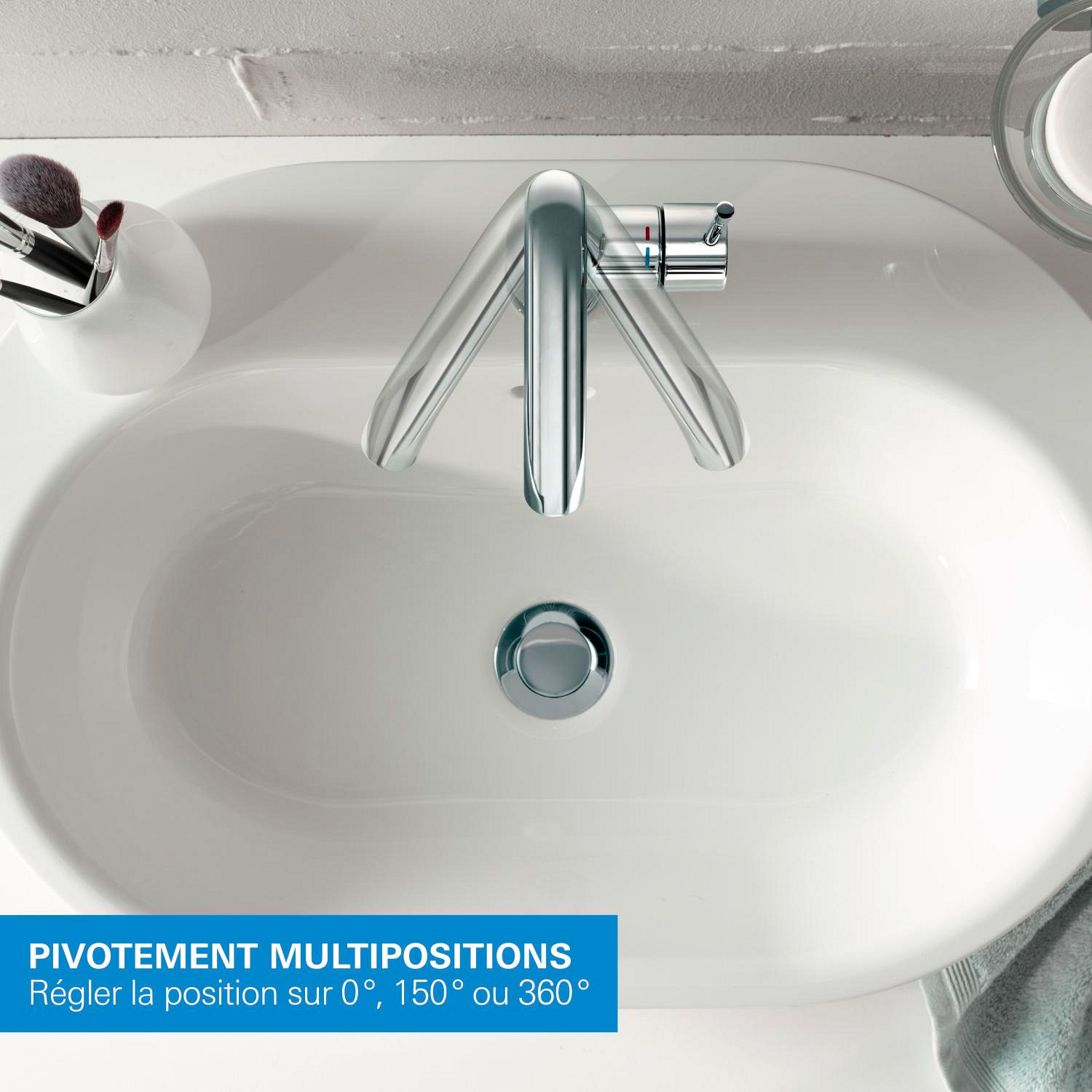 Mitigeur lavabo Essence, Taille XL, chromé