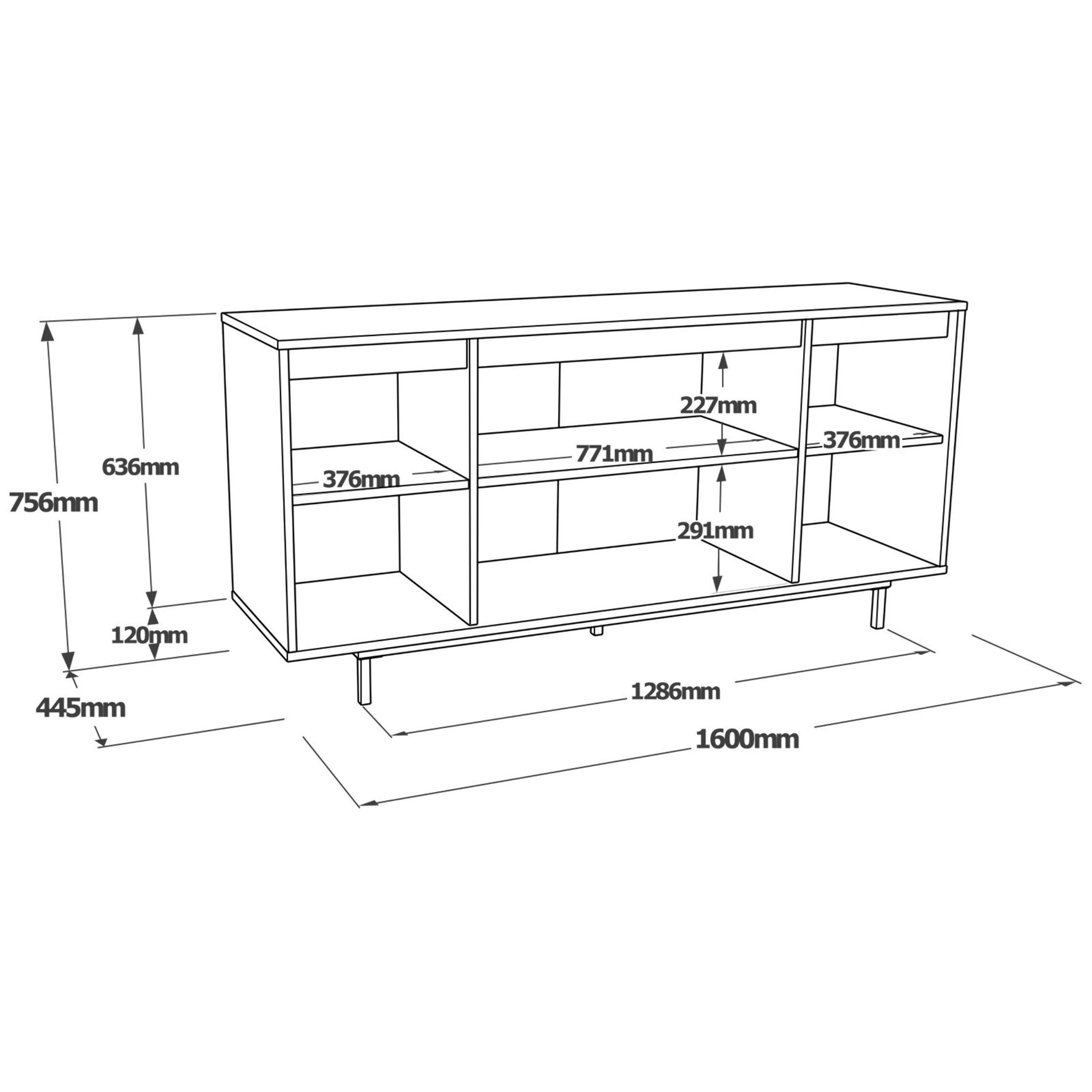 Aparador Luvio Con 4 Puertas - Patas De Metal 160cm