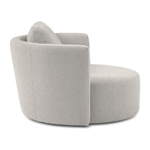 Fauteuil xl pivotant "Adam" bouclé gris clair