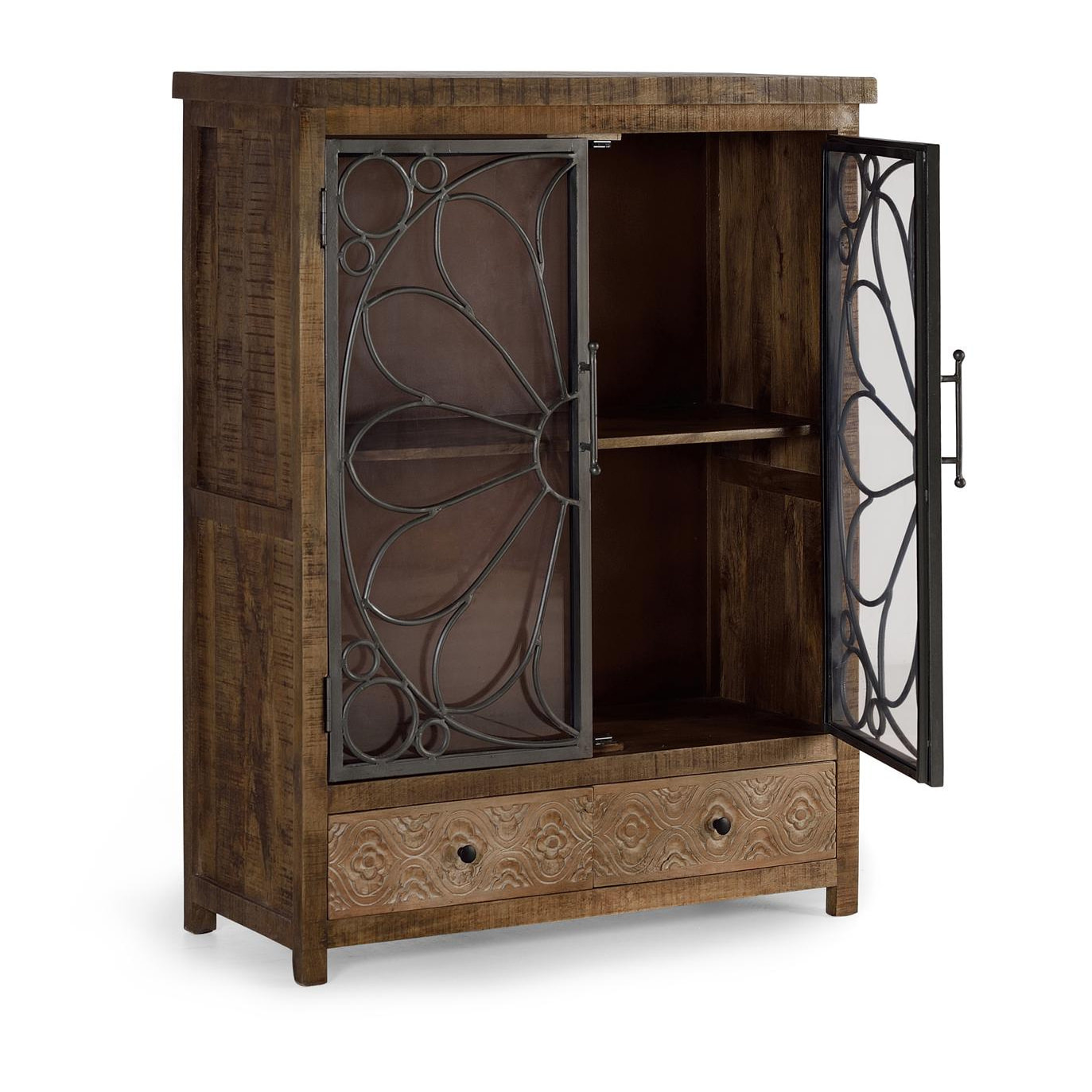 Vitrina de Madera de Mango 100 Cm Estilo Industrial Moderno