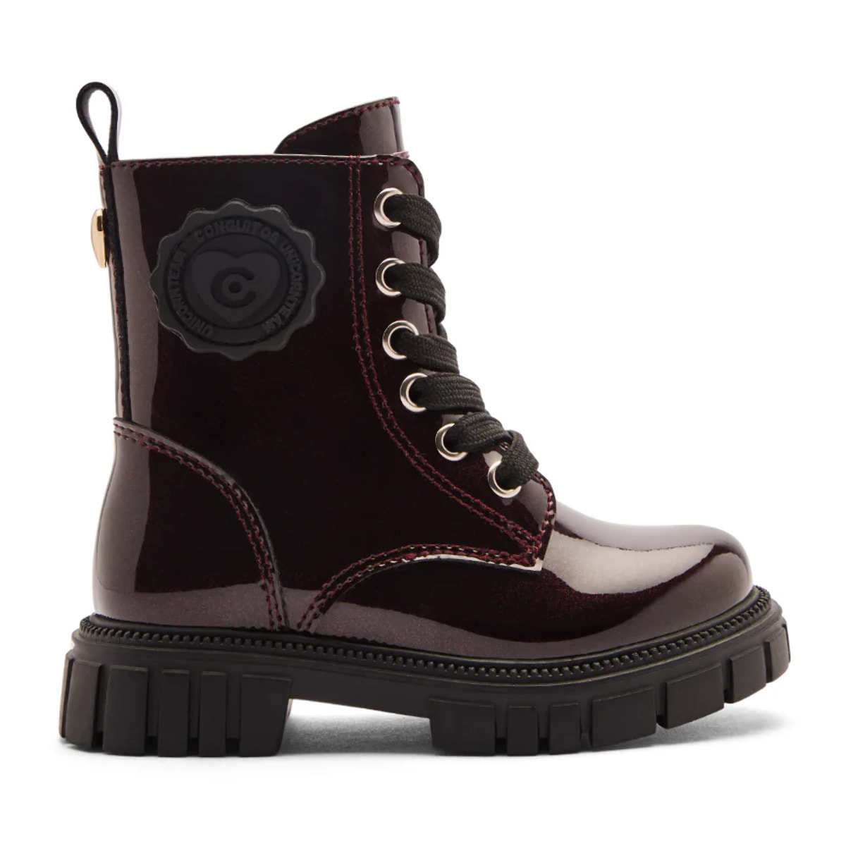 Stivali militari da bambina con cerniera interna