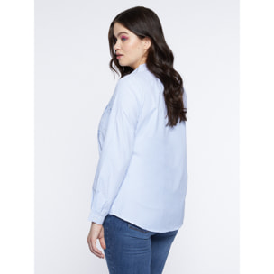 Fiorella Rubino - Camisa a rayas con bordado - Light - blue